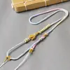 Colar de Âmbar com Pingente de Jade Artesanal de Alta Qualidade Cordão Dourado para Pingente Qianli Jiangshan Flor de Pessegueiro
