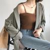 Camisola de punto básica elegante de primavera y verano para mujer, ropa exterior de estilo coreano, estilo fresco, para estudiantes, top interior de color sólido de corte ajustado