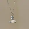 Collar Colgante de Planeta Cruzado 3D de Moda para Mujer Cadena Versátil de Suéter de Moda de Alta Gama Venta al por Mayor