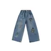 Ropa para Niños Pantalones para Niñas 2026 Otoño Nuevo Estilo Niños Medianos y Grandes Estampado de Dibujos Animados Pantalones de Pierna Ancha Pantalones de Pierna Recta Pantalones Largos Casuales