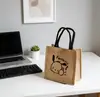 Bolsa Tote de Linho da Fábrica Original Bolsa de Trabalho Feminina Material de Algodão e Linho Grande Capacidade Bolsa de Mão