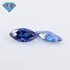 Huagang Gem Único Furo Olho de Cavalo Zircônio Azul Pedra Nua Atacado Folha Em Forma de Safira Zircônio Safira Artificial Jóias