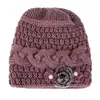 Sombreros de Moda para Mujeres de Mediana Edad y Mayores, Sombreros para Mamá, Gorros Cálidos con Forro de Felpa, Sombreros de Abuela, Gorros de Punto para Otoño e Invierno