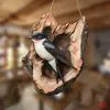 Pájaro Creativo de Madera Decoraciones de Pared 2D Adornos Colgantes Transfronterizos Suministros para Fiestas Manualidades