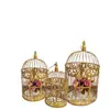 Jaula de pájaros decorativa ahuecada para patio, accesorios rústicos para bodas, adornos de jardín, jaula de pájaros, jaula de pájaros de hierro forjado, balcón de hierro para exteriores
