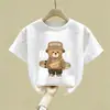 Camiseta de Algodão Puro para Meninos 2026 Novo Estilo Camiseta de Verão de Manga Curta para Crianças Meninos Casual Estampa de Desenho Animado Top Solto