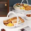 Caixa de piquenique portátil para chá da tarde caixa de presente ins caixa de presente sobremesa bolo passeio de primavera acampamento Bento embalagem com compartimentos de bolha caixa