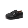 Zapatos de Cuero para Niños, Zapatos Casuales de Cuero Brogue Tallado para Niños, Zapatos Individuales Planos Redondos Estilo Escolar para Niñas