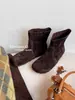 2026 Nuevas Botas de Tobillo Vintage de Cuero Genuino y Gamuza Otoño/Invierno para Mujer, Botas Planas Estilo Martin de Gamuza con Suela Suave, Doble Uso tipo Birkenstock