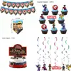 Decoración temática del mundo virtual de Roblox set de bandera de juego sandbox globo tarjeta de pastel impresión de globo
