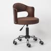 Respaldo de Madera Maciza Silla Elevable de Escritorio Apartamento Pequeño Moderno Sencillo Silla de Computadora de Estudio Silla de Estudiante Silla Giratoria Pequeña para el Hogar