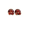 Aretes de Flor de Circonita Roja y Perla para Mujer, Uso Frontal y Trasero, Personalizados, Lujo Ligero, Únicos, Modernos, Tendencia, Versátiles