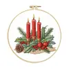 Kit de Bordado de Planta Vela de Frutas Vermelhas de Natal de Novo Produto Transfronteiriço Kit de Bordado de Planta Presente de Natal em Inglês Fabricante Atacado Dropshipping