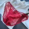 [Rojo Ancola] 880# Ropa Interior Roja Grande de Año Nuevo Malla de Encaje Seda de Hielo Ropa Interior Roja