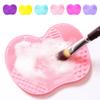 Almohadilla de silicona para limpiar brochas de maquillaje Almohadilla de manzana con ventosa Almohadilla de limpieza de belleza Artefacto de silicona para brochas Brocha de maquillaje