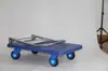 Carro silencioso para el hogar, carro plegable de plástico, carro con ruedas universales direccionales, carro plano para manipulación en almacén