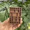 Caja Cuadriculada Color Madera Vintage Zakka Transfronteriza, Soporte de Joyería Miniatura de Madera, Adorno de Almacenamiento de Muestras Minerales