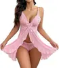 Conjunto de Camisola de Encaje para Mujer Tallas Grandes, Lencería Sexy, Suministro Transfronterizo de Amazon, Dropshipping, Encaje Sexy