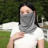 Cachecol de seda transfronteiriça estilo coreano, verão, tridimensional, masculino e feminino, anti-ultravioleta, rosto inteiro, para andar de bicicleta, pendurado nas orelhas, máscara de proteção solar no pescoço