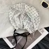 Gorro de Lunares Brillantes Láser Primavera/Verano Delgado Transpirable Elegante Moda Urbana Versátil Cubrecabezas Sombrero de Moda Holgado para Mujer