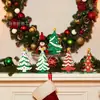 Conjunto de decoração de árvore de Natal de madeira com cinco peças, adequado para o Natal, decorações versáteis para mesa de festas