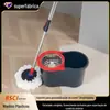 Novo Conjunto de Balde com Mop Rotatório Pequeno com Rodas, Lavagem Mãos Livres, Mop Preguiçoso de Uma Peça Limpeza Doméstica Mop Seco e Úmido