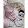 Calça de Moletom Forrada com Fleece para Meninas Outono e Inverno Nova Roupa Infantil Calça Longa de Renda Cartoon Calça Jogger Estilosa para Crianças Pequenas Transfronteiriça