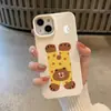 Funda de teléfono Oso Papá para Apple 16, iPhone 15 modelo nuevo, 14 Plus, diseño creativo, 12 con textura de lichi, 11, estilo popular
