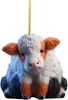 Nuevo Adorno Colgante de Coche de Vaca de Dibujos Animados Navideño Transfronterizo Adorno Colgante para Árbol de Navidad Regalo de Cumpleaños Decoración del Hogar