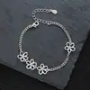 Pulsera Floral Minimalista para Mujer, Diseño de Nicho con Margarita Dulce, Sensación Exquisita y de Alta Gama, Al por Mayor