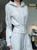 Chamarra sudadera corta para mujer, nuevo estilo primavera y otoño 2026, cárdigan con cremallera y capucha, prenda exterior para mujeres petite, moda de otoño
