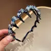 Coreia do Sul Avançada Faixa de Cabelo Dente Cabeça Tecelagem Enrolada à Mão Cristal Pedras Coloridas Grampos de Cabelo Cabelo Quebrado Colapso Faixa de Cabeça Versátil