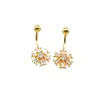 Joyería para piercing con incrustación de circonita, barra de acero inoxidable, accesorios de cobre, base de rosca externa giratoria, adorno para ombligo