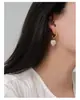 Flotador Flotante Twist Francés Colgante de Corazón de Metal Aretes de Círculo para Mujer Aretes Elegantes de Corazón Retro