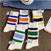 Meias Felpudas Listradas Unissex Femininas de Outono e Inverno Absorventes de Suor Meias Slouch Ins Casal Moderno Esportivas Color-Blocking Meias de Cano Médio Personalizadas