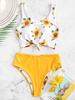 Fábrica de atacado de roupas de banho comércio exterior Europa e Estados Unidos novo impresso girassol biquíni split maiô feminino sexy