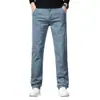 Jeans rectos de alta gama para hombre, nuevo estilo primavera y otoño 2026, pantalones de hombre elásticos de corte holgado, pantalones largos casuales de negocios para hombres jóvenes y de mediana edad