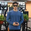 Novas Temporadas de Primavera e Outono Veludo Alemão Quente Cor Sólida Casual Retalhado Tops Musculação Fitness Esportes Corrida Muscular Mangas Longas