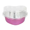 Caja de papel de aluminio en forma de corazón 100ml caja de almuerzo desechable caja de embalaje para llevar lata de aluminio para hornear pastel pudín resistente taza para hornear