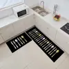 Juego de alfombrillas de suelo para cocina, alfombra de terciopelo cristal largo, absorción de agua, absorción de aceite, alfombrillas antideslizantes para pies, resistentes a la suciedad, impermeables, a prueba de aceite, alfombra de cocina