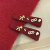 Accesorio Rojo Original para el Cabello de Año Nuevo, Pinza de Pelo de Felpa para Mujer, Pinza Lateral de Gama Alta, Pasador, Pinza para Flequillo, Accesorio para el Cabello