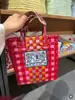 Bolso Tejido de Alta Gama Impermeable para Mujer, Celebridad de Internet Tailandesa, Bolso Tipo Cesta de Verduras, Bolso de Marca de Nicho, Bolso de Elefante de Marca de Moda, Bolso Arcoíris