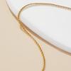 Collar Europeo y Americano Metálico Brillante para Mujer Cadena Desnuda de Acero de Titanio Simple Atmosférica Cadena de Clavícula Accesorios sin Colgante