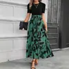 Vestido Floral Elegante e Fashionável de Cintura Alta para Mulheres Europeias e Americanas - AliExpress Cross-border
