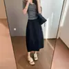 Estilo Sencillo para el Trabajo, Diseño con Corte Dividido, Suave y Elegante, Dobladillo Ligeramente Holgado en Línea A, Falda Tulipán de Largo Medio B0902Q