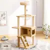 Marco de escalada para gatos Douyin Xiaohongshu, juguete para gatos de tablero de densidad con descuento, poste rascador de sisal con plumas giratorias, marco de escalada para gatos de tablero de densidad
