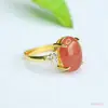 Anillo de Cristal Natural Ai Yu Anillo de Cristal de Fresa Joyería Dulce Oferta Especial Transmisión en Vivo Mayorista S5021202