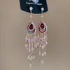 Pendientes de gota con incrustaciones de diamantes transfronterizos europeos y americanos, pendientes de lujo de alta gama, accesorios para orejas de moda de nicho, venta al por mayor desde fabricante de Yiwu
