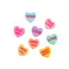 Pingente de Coração Letras Inglesas Acessórios de Resina DIY Cola Creme Presilha de Cabelo Charms para Crocs Enfeites Materiais Adesivos