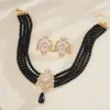 Colar Europeu e Americano Transfronteiriço Multicamadas Padrão Pérola Imitação Gota d'Água Estilo Retrô Francês Corrente de Clavícula Moda Colar Único para Mulheres